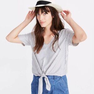 Madewell | Novel Tie-Front Top in Stripe